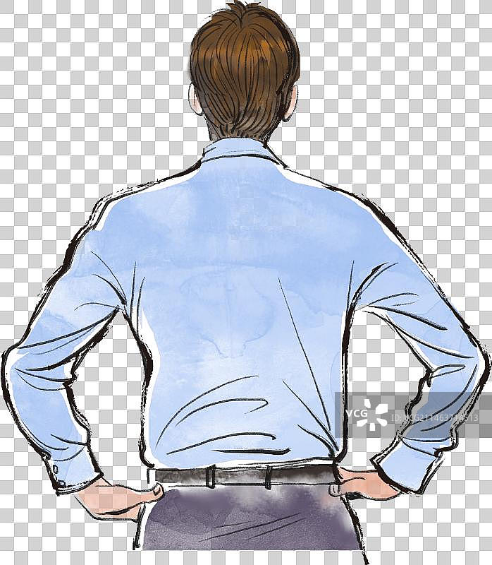 水墨商务白领背影图片素材