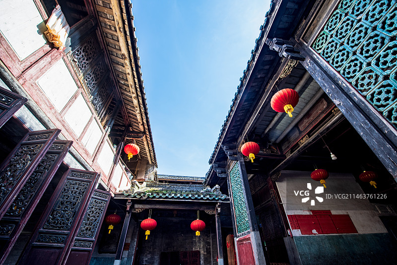 福建龙岩永定洪坑土楼图片素材