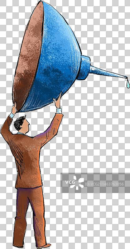 男人拿着油壶加油图片素材