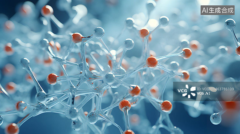 【AI数字艺术】护肤品元素精华液透明水滴微量元素美妆成分图片素材