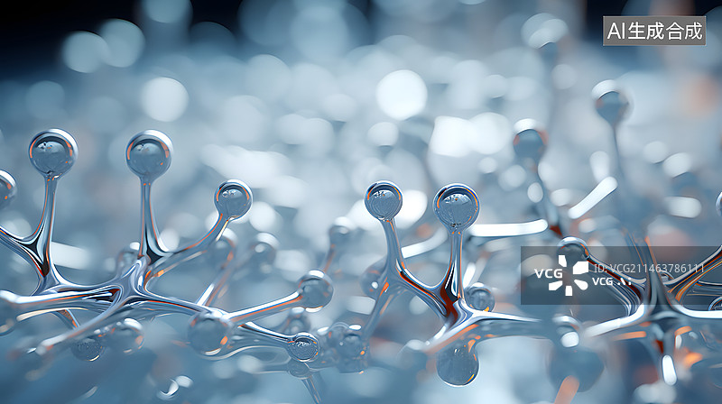 【AI数字艺术】护肤品元素精华液透明水滴微量元素美妆成分图片素材