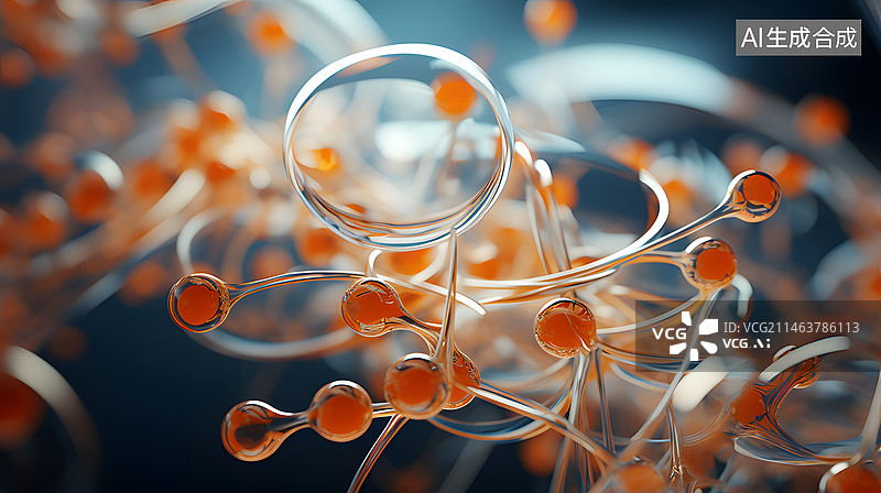 【AI数字艺术】护肤品元素精华液透明水滴微量元素美妆成分图片素材