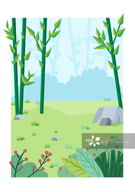 竹林森系背景场景图片素材