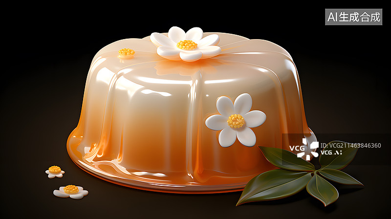 【AI数字艺术】桂花3D糕点图片素材