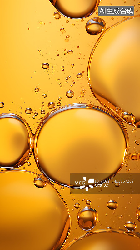 【AI数字艺术】金色精华液泡泡图片素材