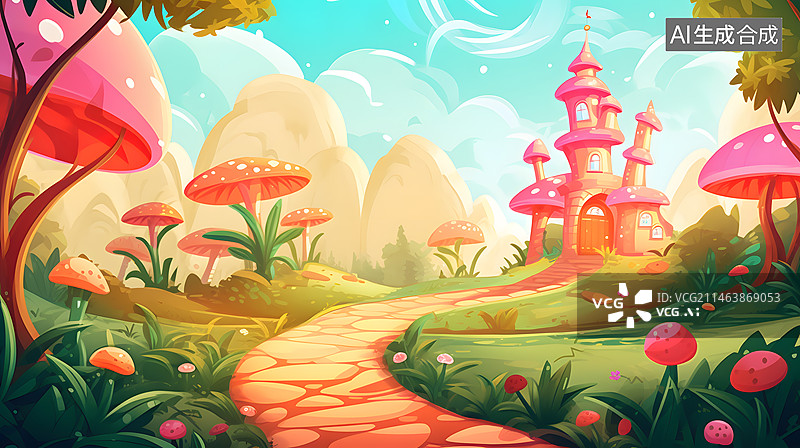 【AI数字艺术】卡通漫画抽象背景图片素材