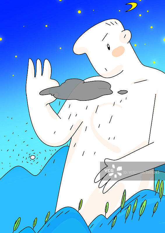 创意设计想象力简笔风景插画背景图片素材