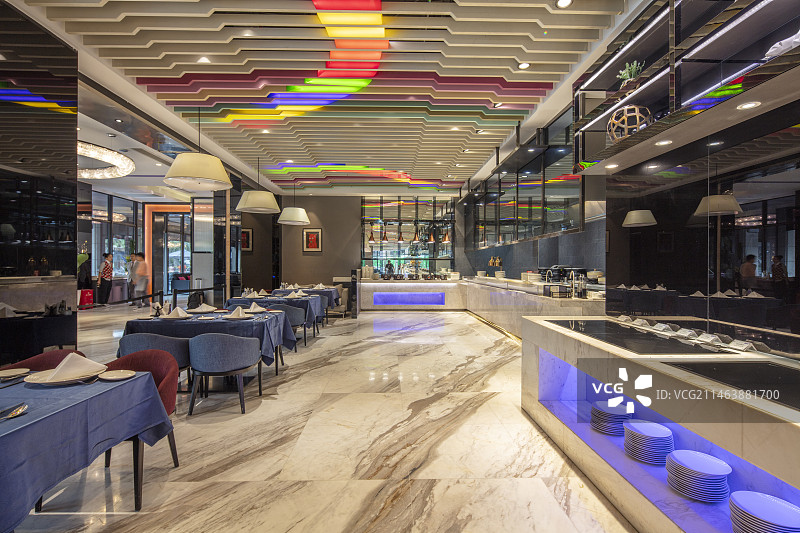 自助餐厅室内艺术设计装潢包间内部环境图片素材