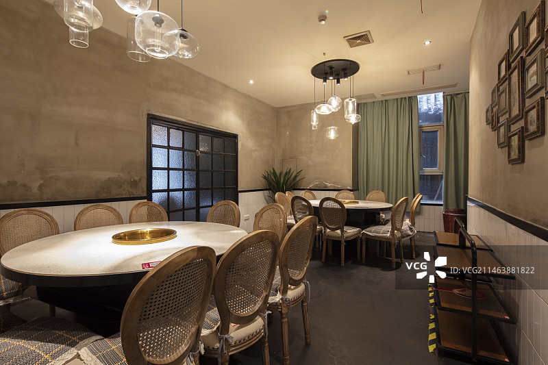 自助餐厅室内艺术设计装潢包间内部环境图片素材