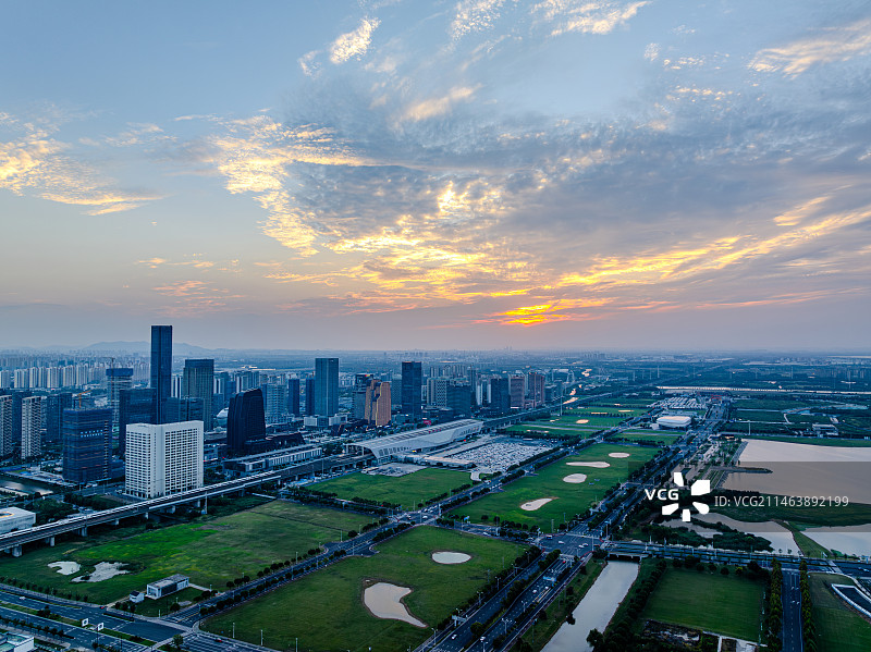 苏州相城区，高铁新城航拍图片素材