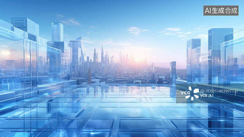 【AI数字艺术】科技大数据城市背景图片素材
