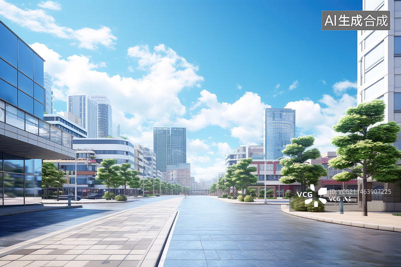 【AI数字艺术】城市建筑与道路图片素材