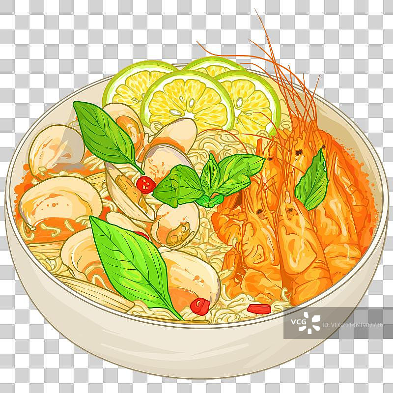 冬阴功海鲜面图片素材