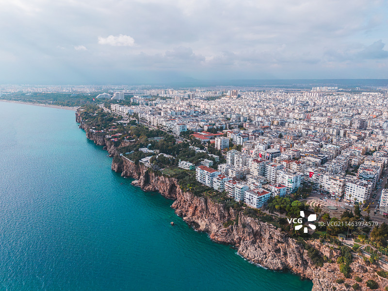 土耳其安塔利亚海边的航拍风光图片素材