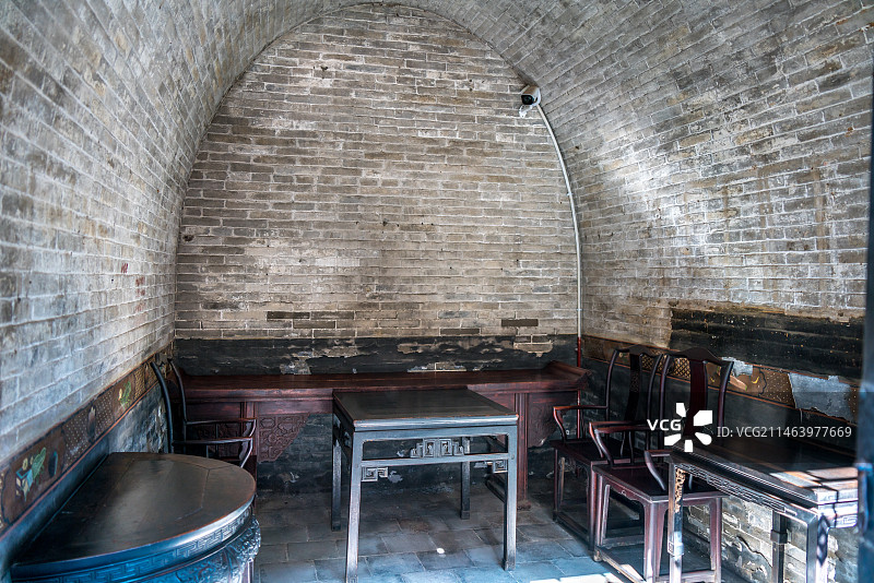 山西晋中灵石县 王家大院  窑洞内景图片素材