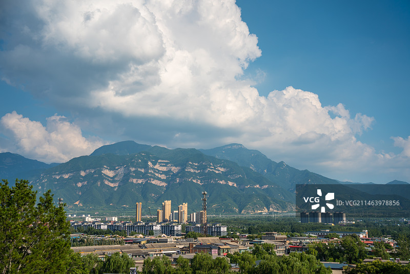 山西晋中灵石县城市天际线图片素材