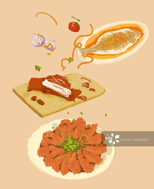 春节团圆年夜饭食材图片素材