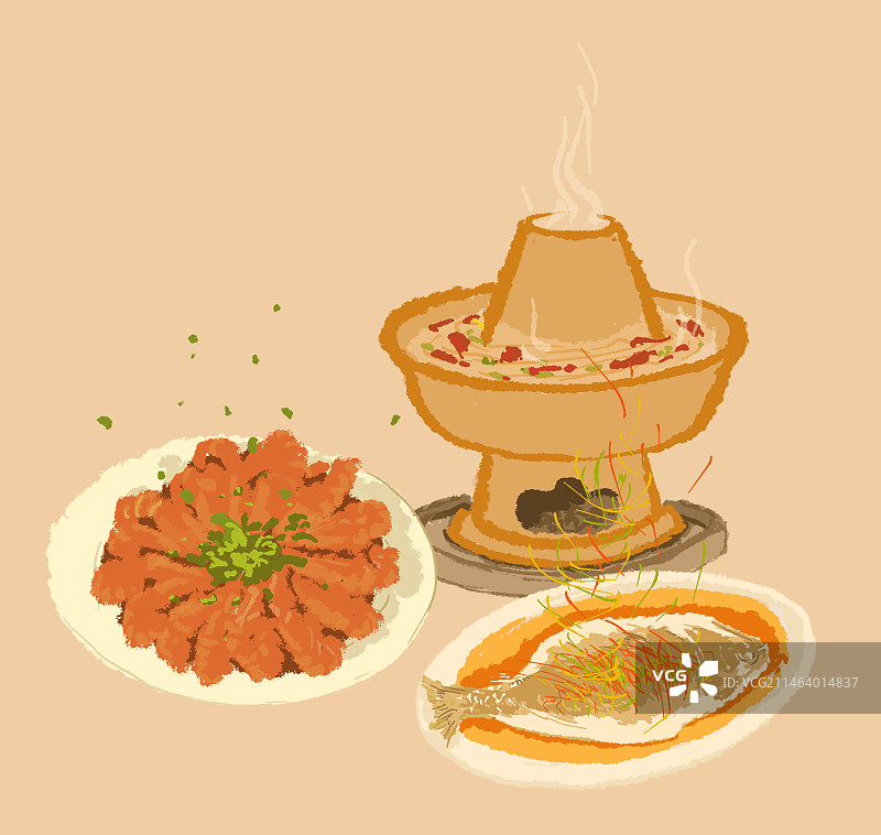 春节团圆年夜饭食材图片素材