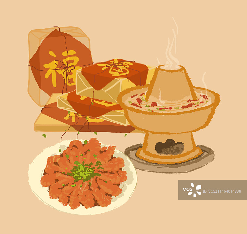 春节团圆年夜饭食材图片素材