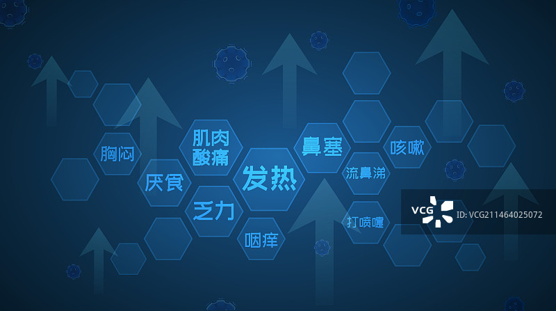 各种发热病症矢量插图图片素材