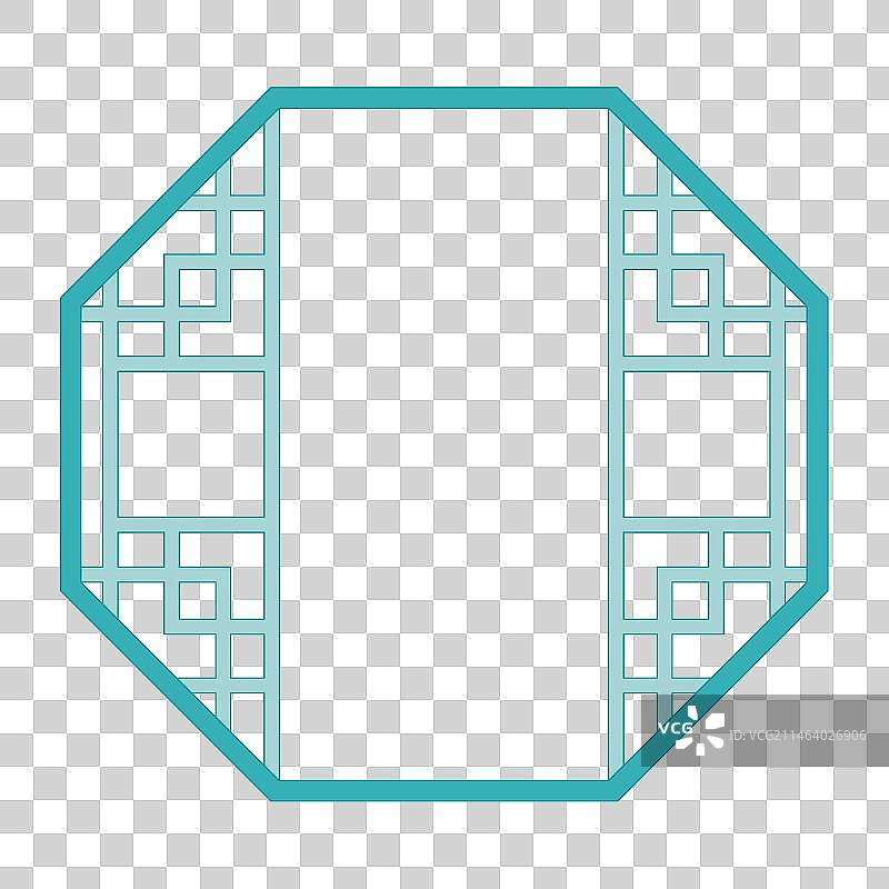 中国风古典花窗木制窗户窗框插画图片素材