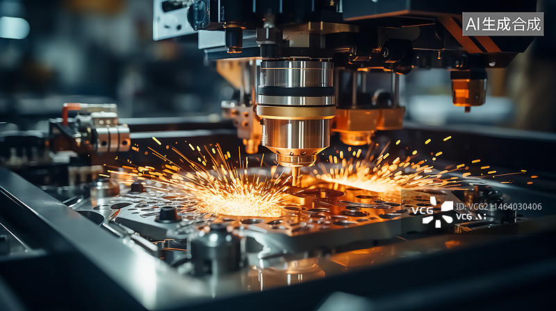 【AI数字艺术】数控加工生产特写图片素材