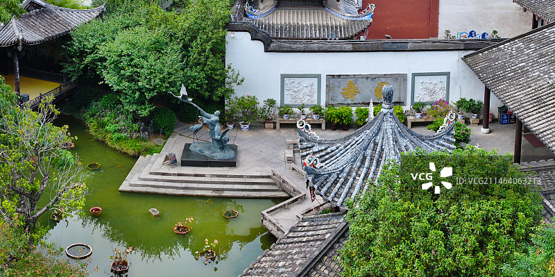 福建省福州市鼓楼区三坊七巷林则徐纪念馆航拍图片素材