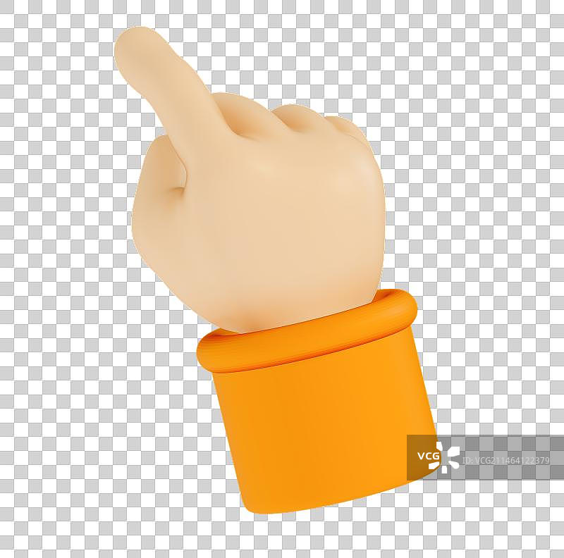 手势语点击操作3D可爱卡通插画元素图片素材