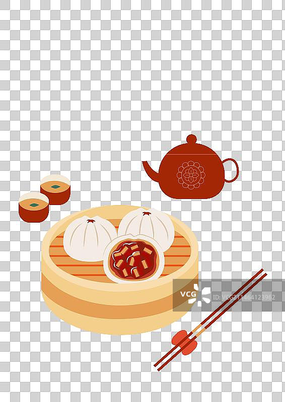广式早茶叉烧包图片素材