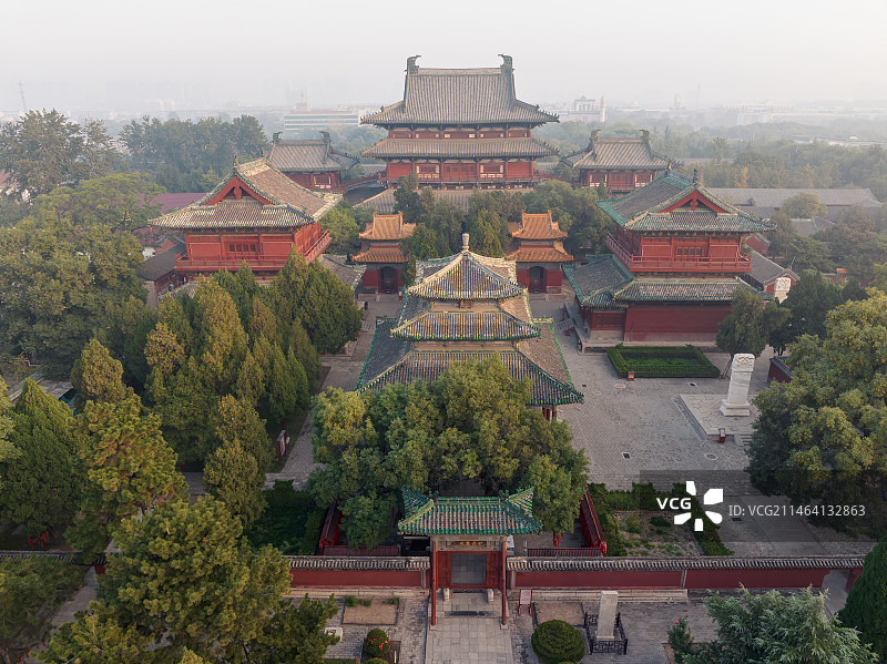 河北石家庄正定古城隆兴寺航拍全景图片素材
