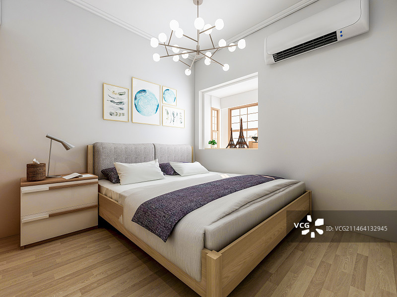 干净整洁的北欧风格卧室设计图片素材