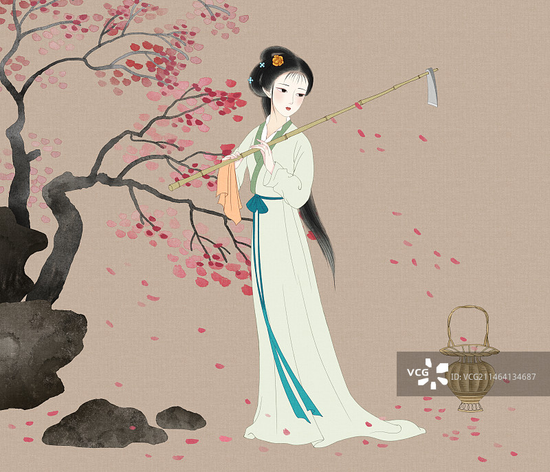 黛玉葬花图片素材