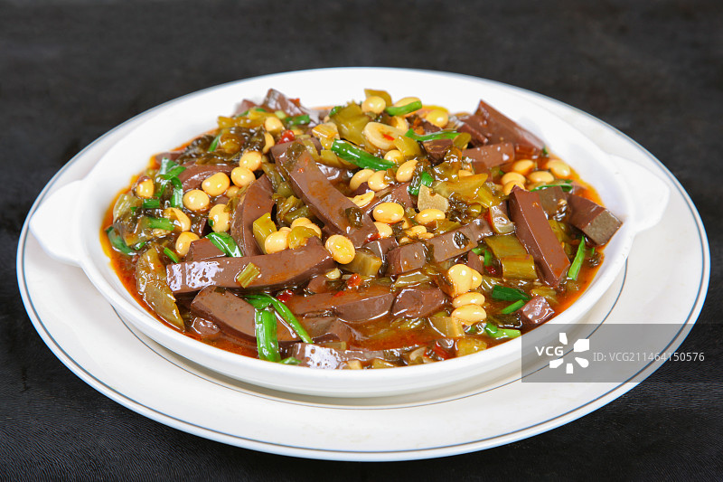 中餐美食-小炒鸭血图片素材