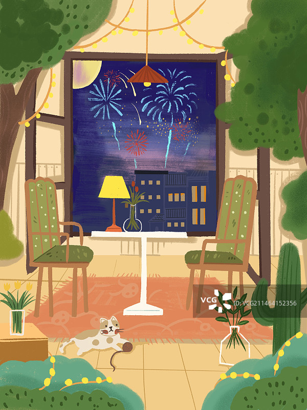 夜晚的房间图片素材