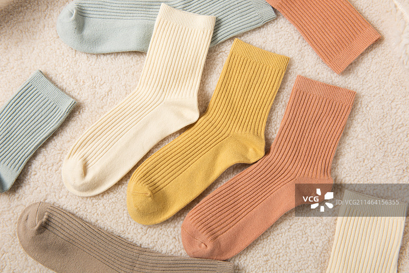 彩色针织袜子女袜图片素材