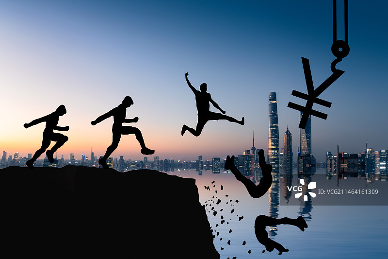 追逐金钱，业绩财务造假，金融电信诈骗,股市金融危机图片素材