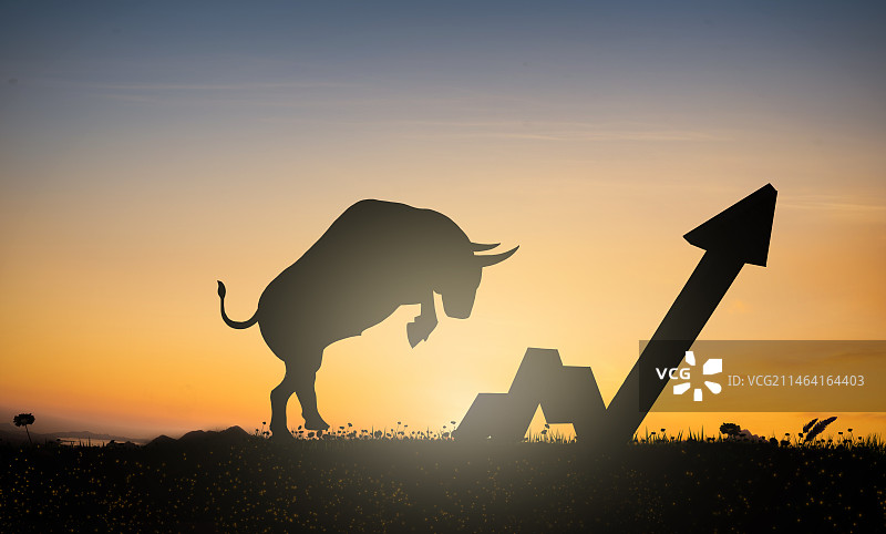 股票股市牛市投资理财增长涨停板基金成长股金融经济的剪影图片素材