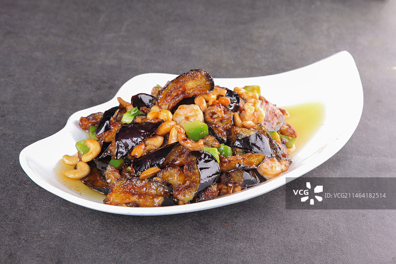 虾仁酱烧茄子图片素材