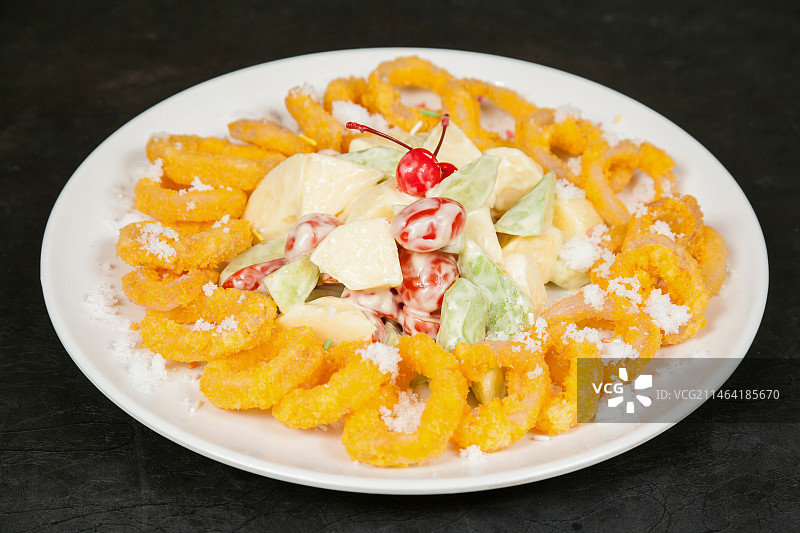 中餐美食-蒜香鱿鱼圈图片素材