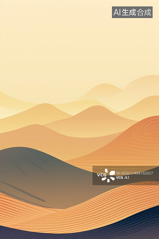 【AI数字艺术】土黄色褐色山地群山抽象背景图图片素材