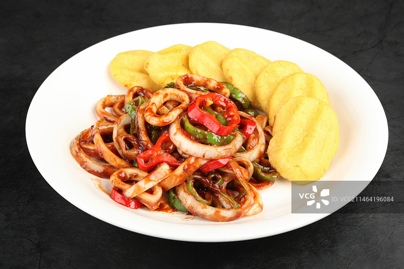 中餐美食-小炒鱿鱼圈图片素材