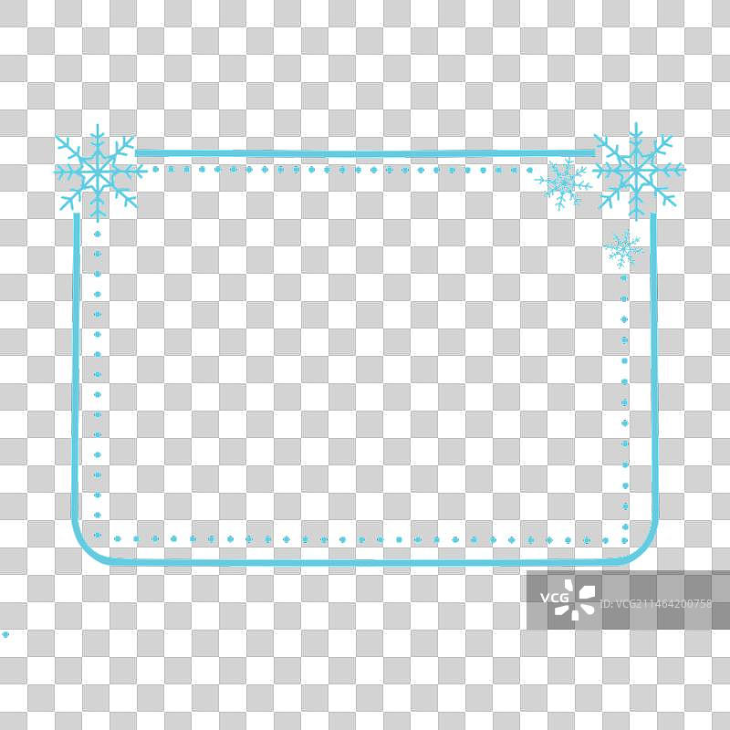 卡通立冬雪花边框插画元素图片素材