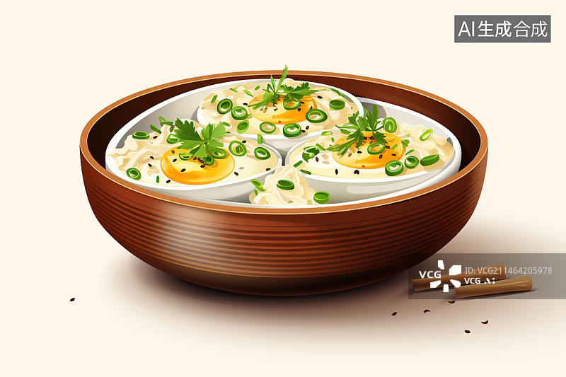 【AI数字艺术】鸡蛋羹插画图片素材