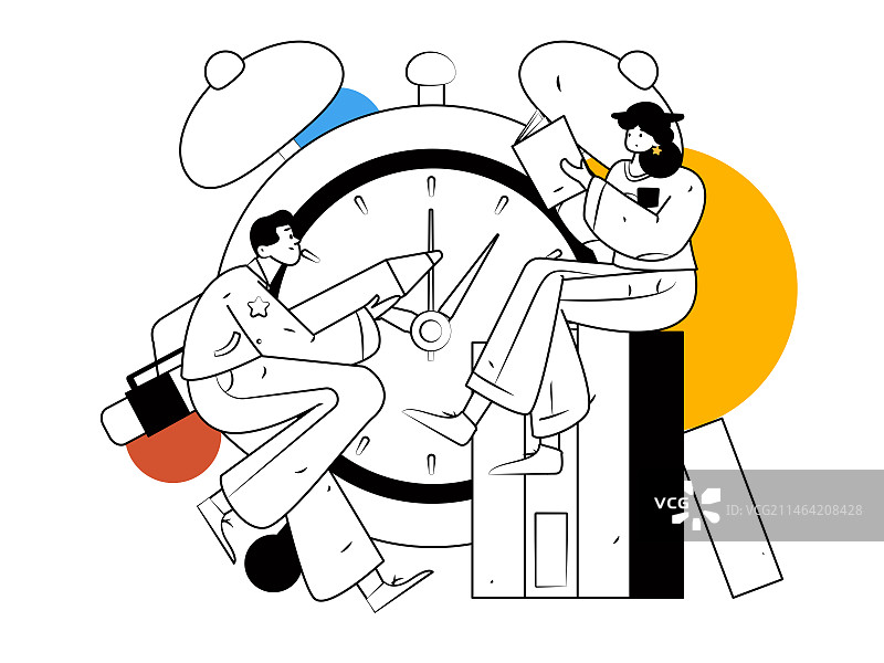 安静阅读的人物扁平矢量概念运营手绘插画图片素材