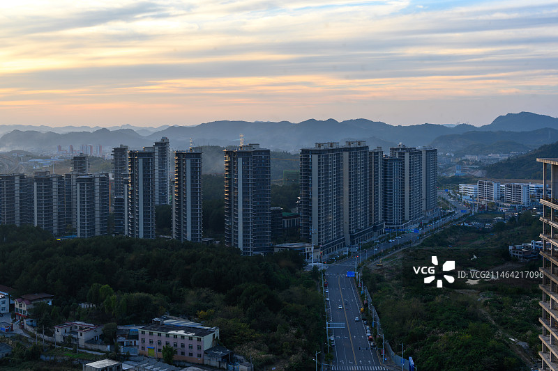 贵阳市白云区日落全景图片素材