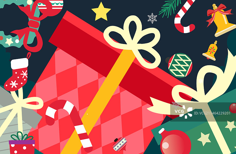 圣诞节平安夜可爱矢量插画元素海报节日活动图片素材