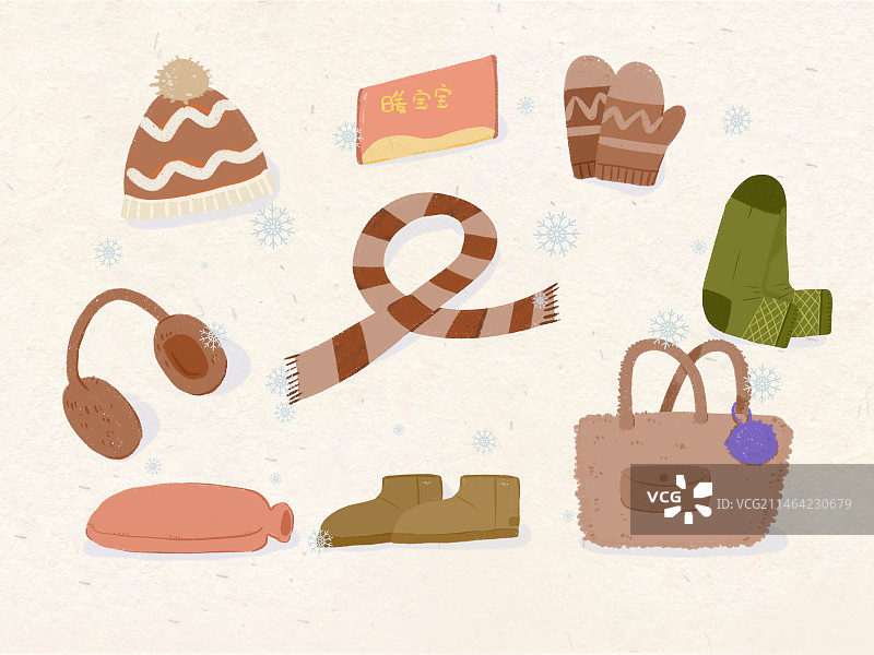 冬天必备的保暖物品图片素材