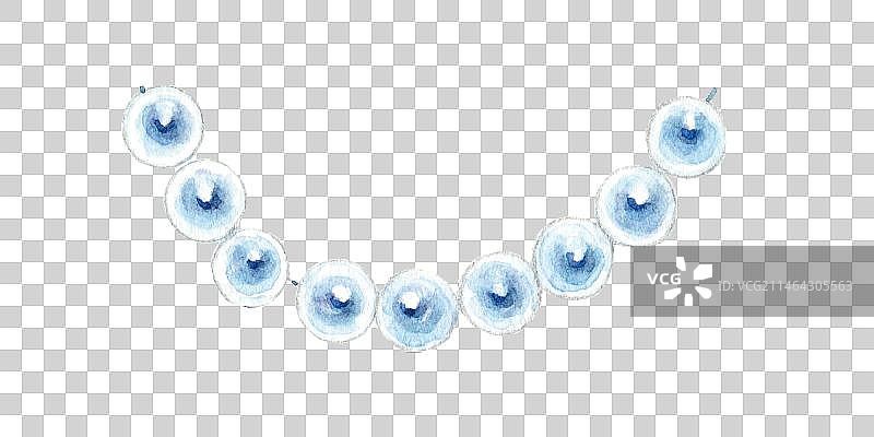 水彩手绘清新海水淡水珍珠珠宝项链饰品设计图片素材