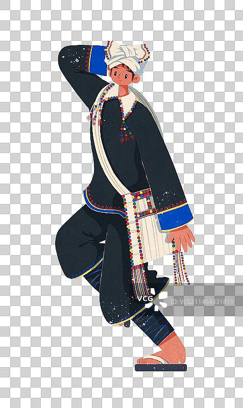 德昂族背挎包的男性图片素材