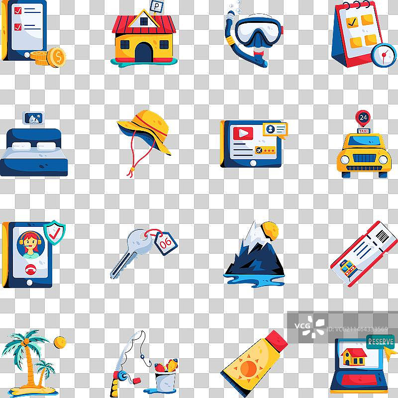 旅行扁平图标合集图片素材